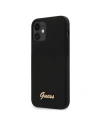 Etui Guess GUHCP12SLSLMGBK Apple iPhone 12 mini schwarz/czarny hardcase Silikon Script Gold Logo