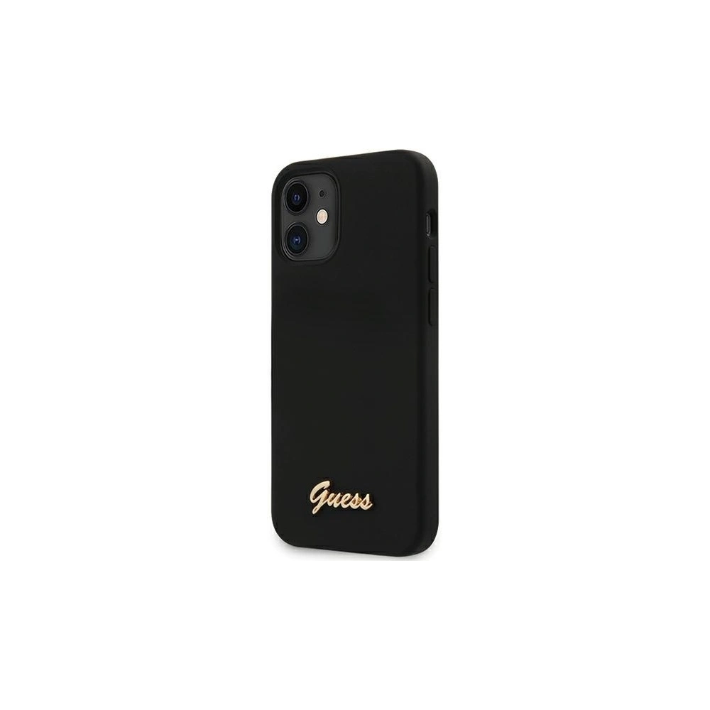 Hurtownia GSM - Etui Guess GUHCP12SLSLMGBK Apple iPhone 12 mini schwarz/czarny hardcase Silikon Script Gold Logo - GUE699BLK - {ean13} - Hurt