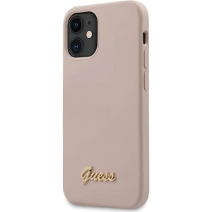 Hurtownia GSM - Etui Guess GUHCP12SLSLMGLP Apple iPhone 12 mini hellrosa/hardcase Silikon Script Gold Logo - GUE700PNK - {ean13} - Hurt