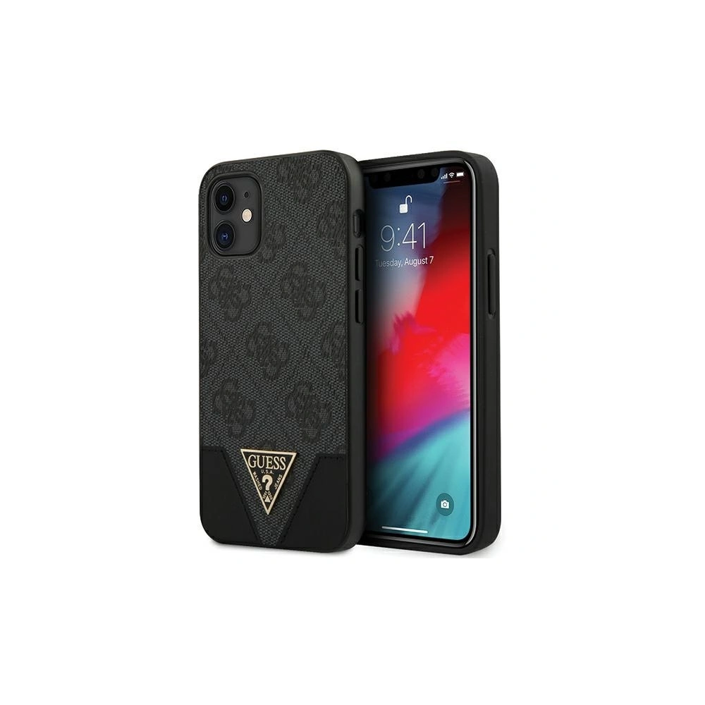 Hurtownia GSM - Etui Guess GUHCP12SPU4GHBK Apple iPhone 12 mini grau/grey hardcase 4G Triangle Collection - GUE703GRY - {ean13} - Hurt