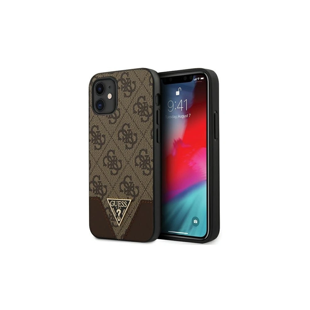 Hurtownia GSM - Etui Guess GUHCP12SPU4GHBR Apple iPhone 12 mini braun/brown Hardcase 4G Triangle Collection - GUE704BR - {ean13} - Hurt