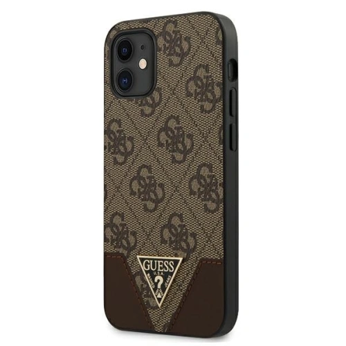 Etui Guess GUHCP12SPU4GHBR Apple iPhone 12 mini brązowy/brown hardcase 4G Triangle Collection