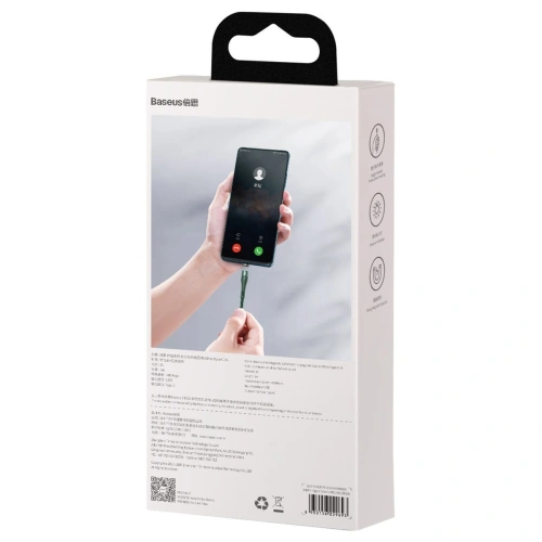 Kabel magnetyczny USB - USB-C Baseus Zinc 5A 1m (zielony)
