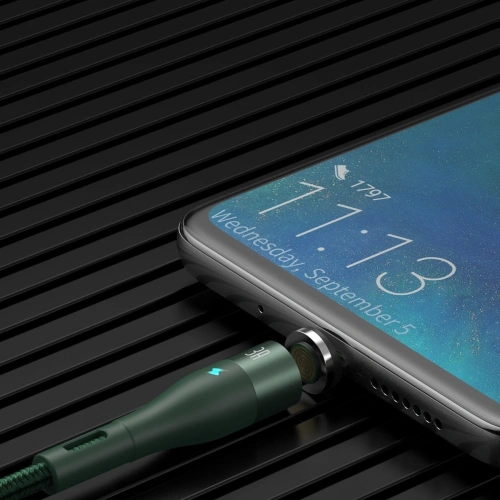 Kabel magnetyczny USB - USB-C Baseus Zinc 5A 1m (zielony)