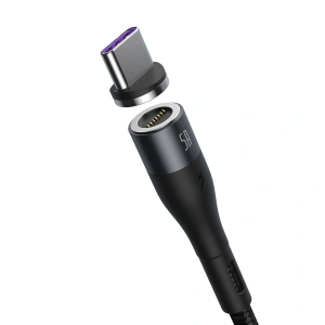 Kabel magnetyczny USB - USB-C Baseus Zinc 5A 1m (szaro-czarny)