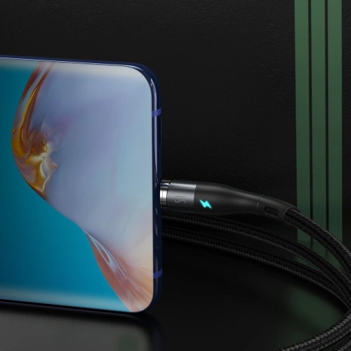 Kabel magnetyczny USB - USB-C Baseus Zinc 5A 1m (szaro-czarny)