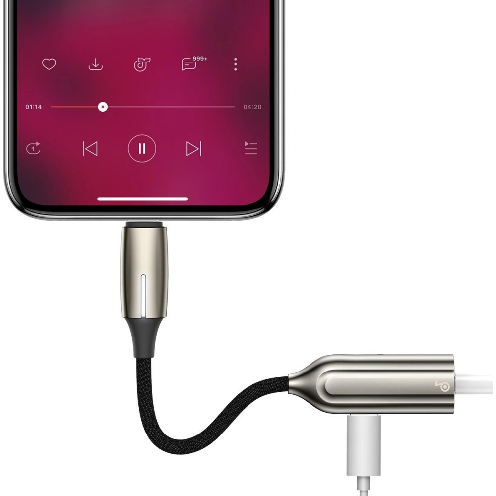 Hurtownia GSM - Adapter Audio Baseus L56 Lightning do Jack 3.5mm i Lightning (srebrny) - BSU1823SLV - {ean13} - Hurt