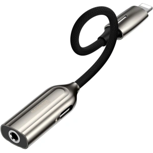 Adapter Audio Baseus L56 Lightning do Jack 3.5mm i Lightning (srebrny)
