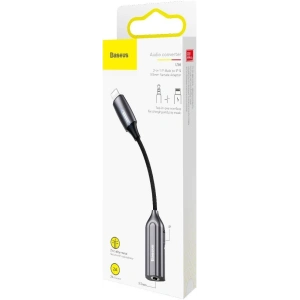 Adapter Audio Baseus L56 Lightning do Jack 3.5mm i Lightning (srebrny)