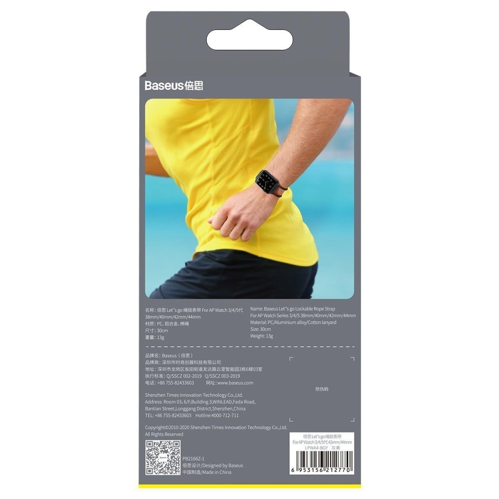 Belt Baseus Lets Go Apple Watch 4/5/6/7/SE/8/9/Ultra 44/45/49mm (gray-yellow)