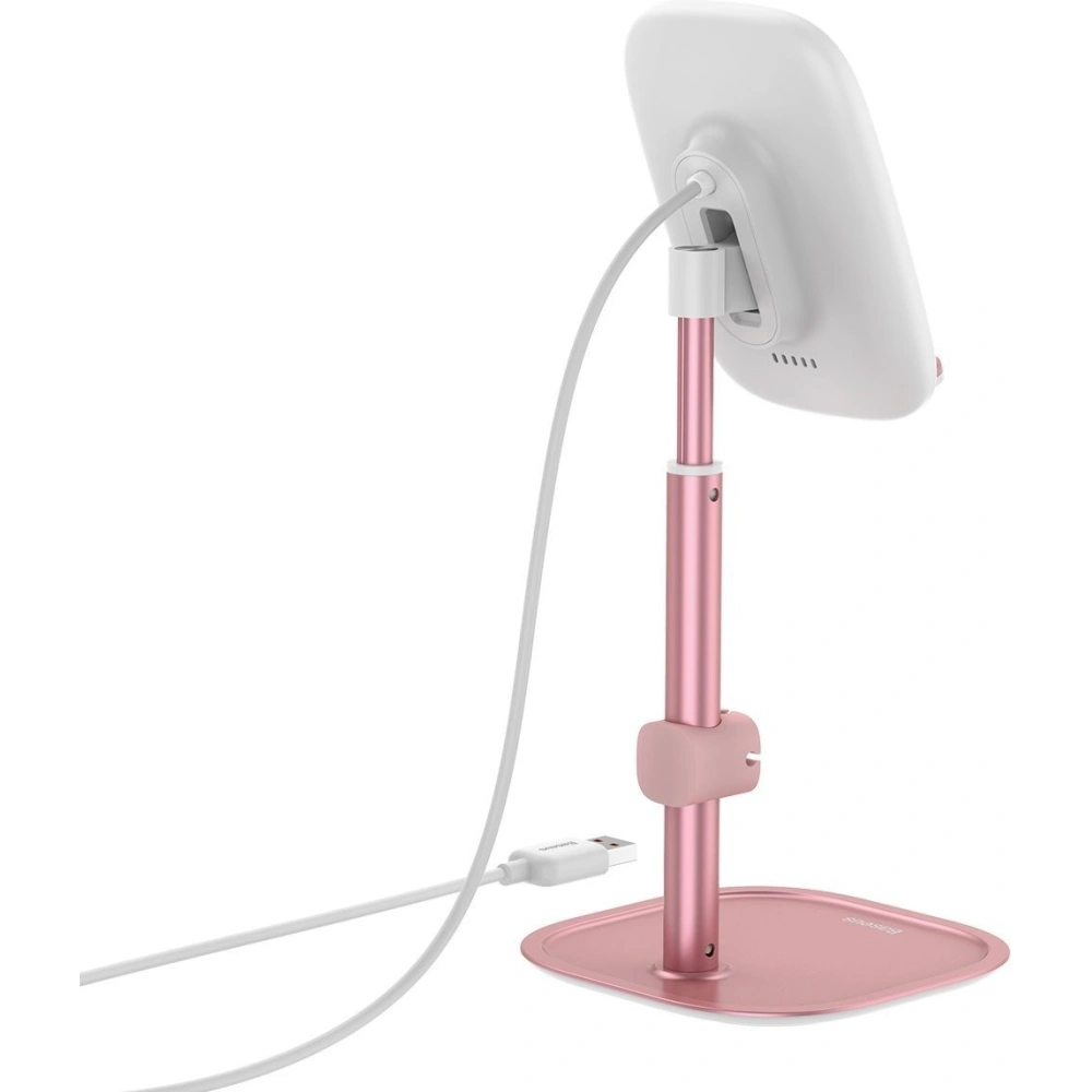 Wholesale Baseus Literary Youth Desktop Bracket (Telescopic with Wireless Charging) Rose gold - BSU1828PNK - {ean13} - Hurt