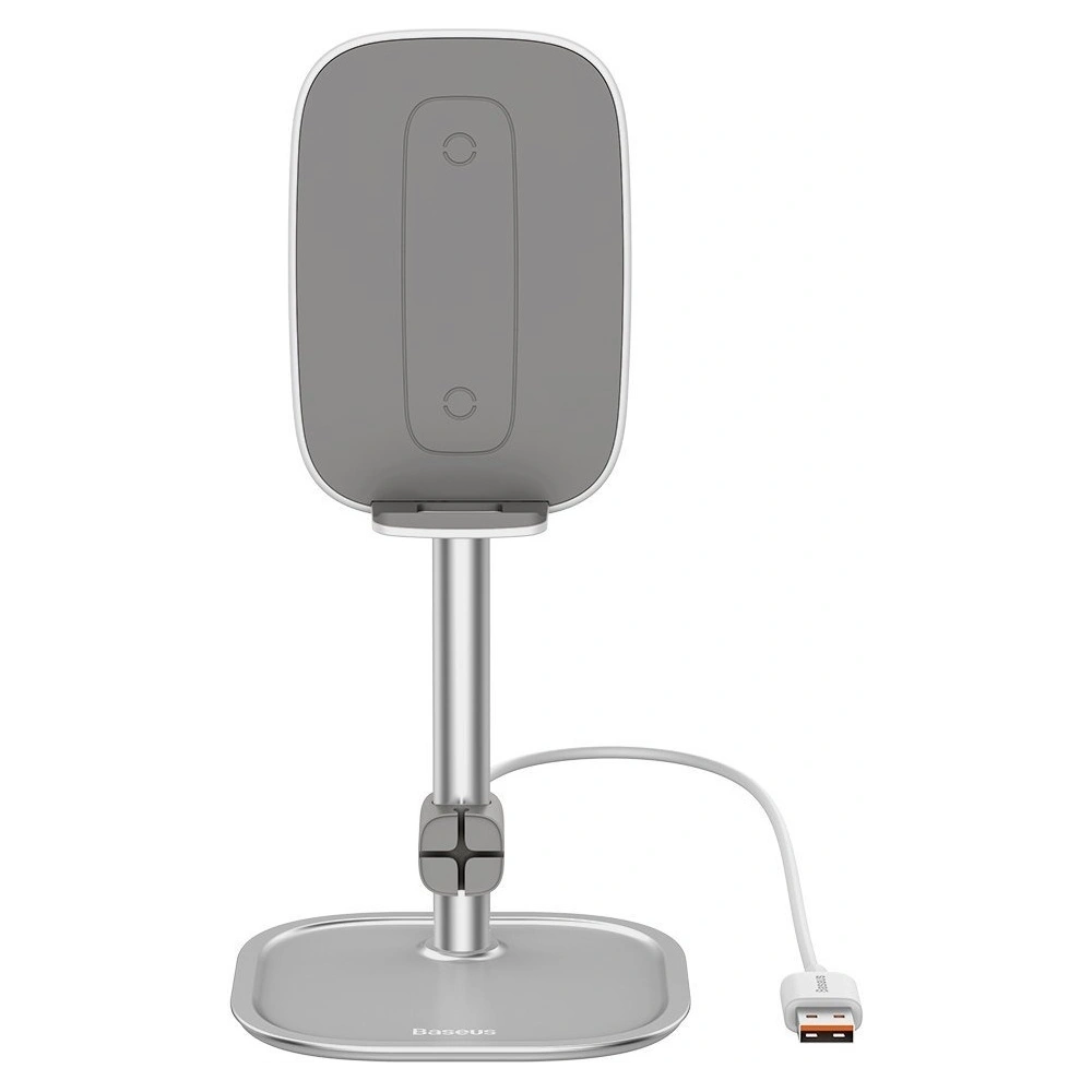 Wholesale Baseus Literary Youth Desktop Bracket (Telescopic with Wireless Charging) Silver - BSU1829SLV - {ean13} - Hurt