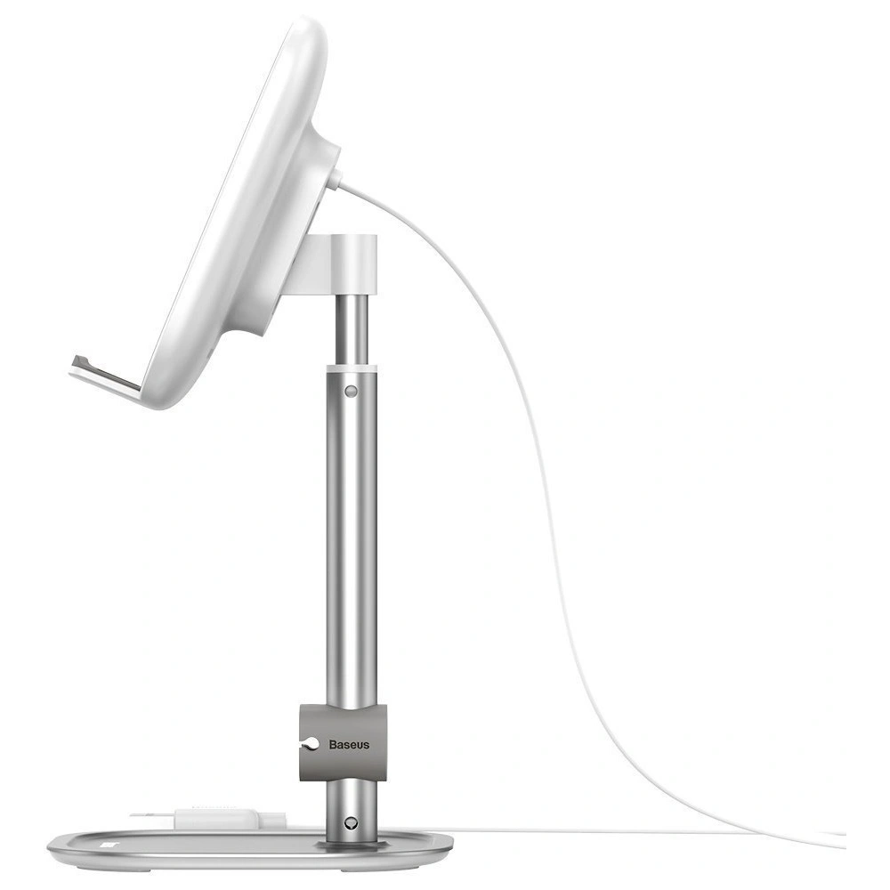 Wholesale Baseus Literary Youth Desktop Bracket (Telescopic with Wireless Charging) Silver - BSU1829SLV - {ean13} - Hurt