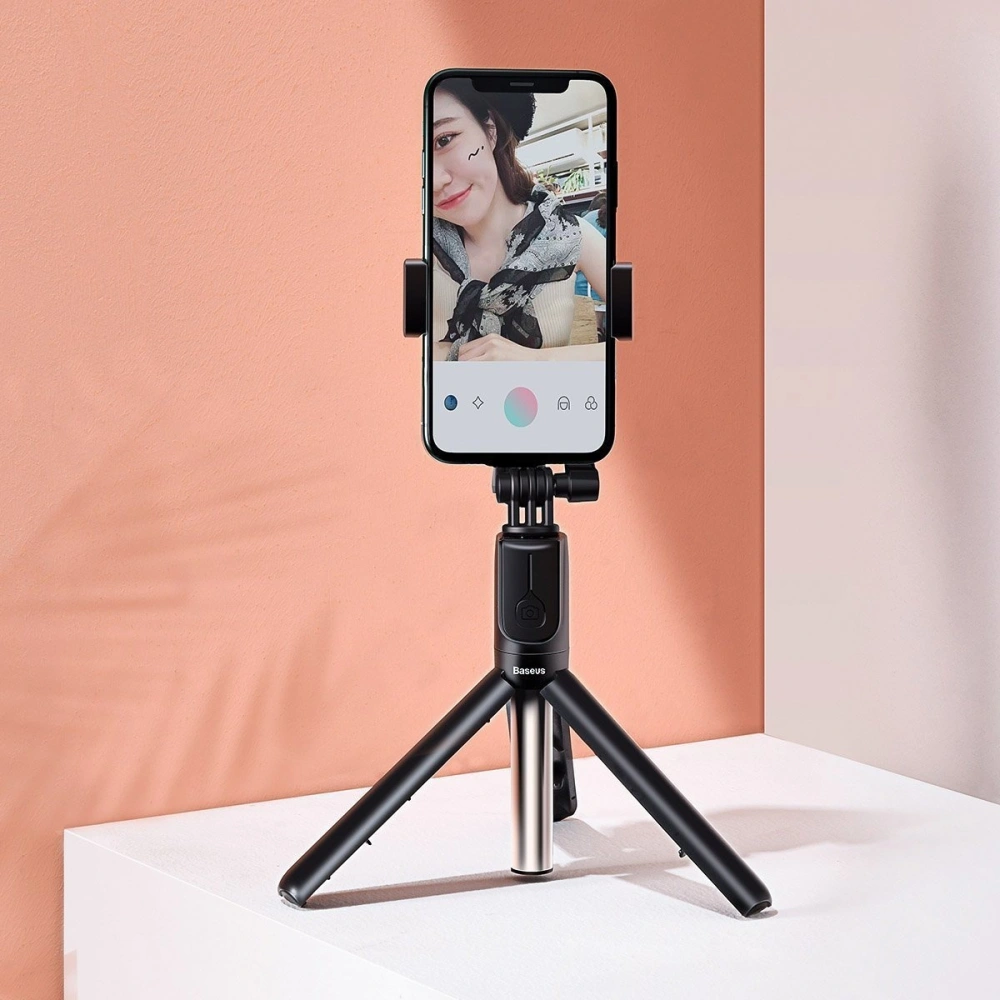 Wholesale Baseus Lovely Bluetooth Folding Bracket Selfie Stick Black - BSU1833BLK - {ean13} - Hurt