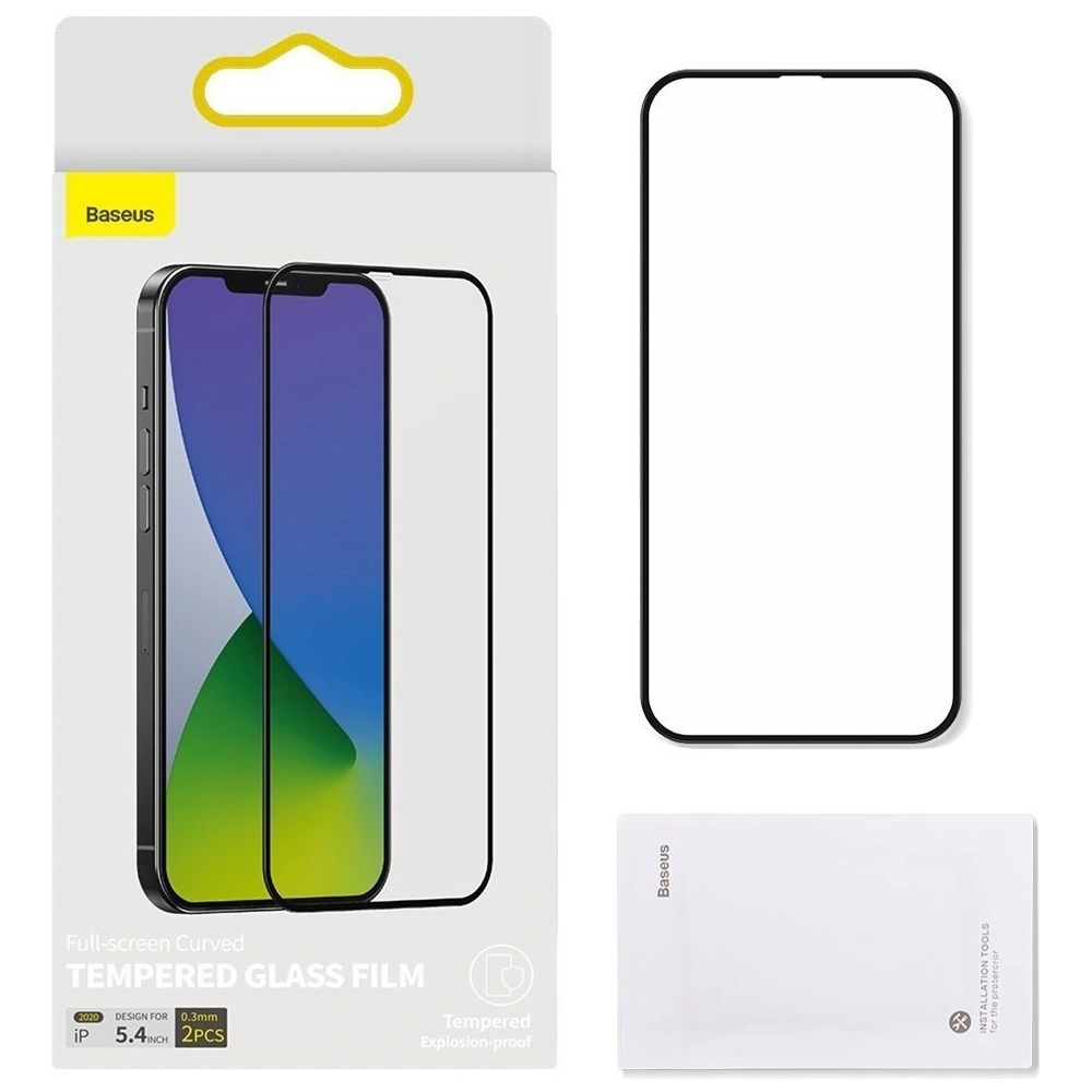 Hurtownia GSM - Szkło hartowane 0.3mm Baseus Apple iPhone 12 mini (2szt.) czarne - BSU1841 - {ean13} - Hurt