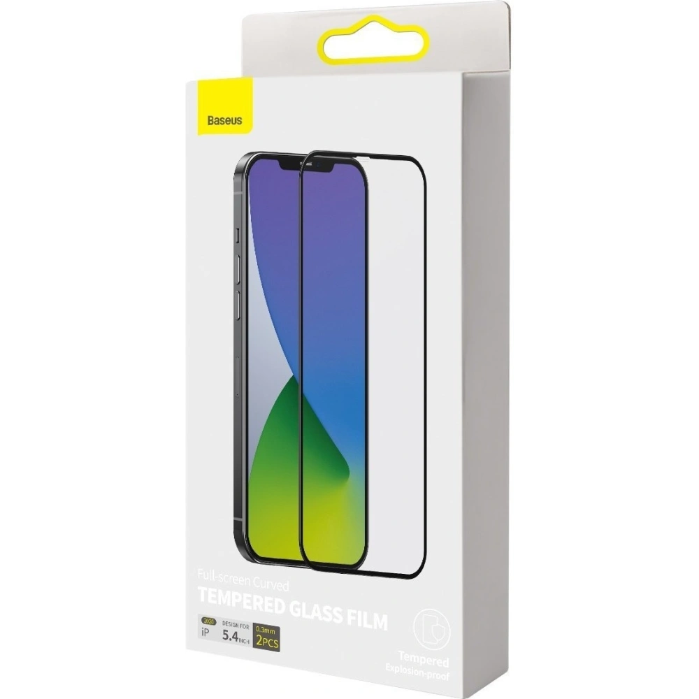 Hurtownia GSM - Szkło hartowane 0.3mm Baseus Apple iPhone 12 mini (2szt.) czarne - BSU1841 - {ean13} - Hurt