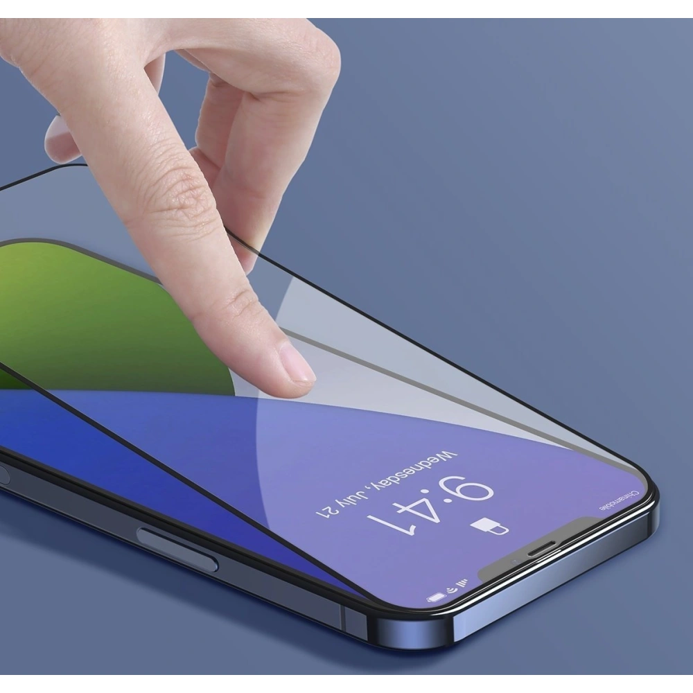 Wholesale Tempered glass 0.3mm with blue light filter Baseus Apple iPhone 12 mini (2pcs) black - BSU1842 - {ean13} - Hurt