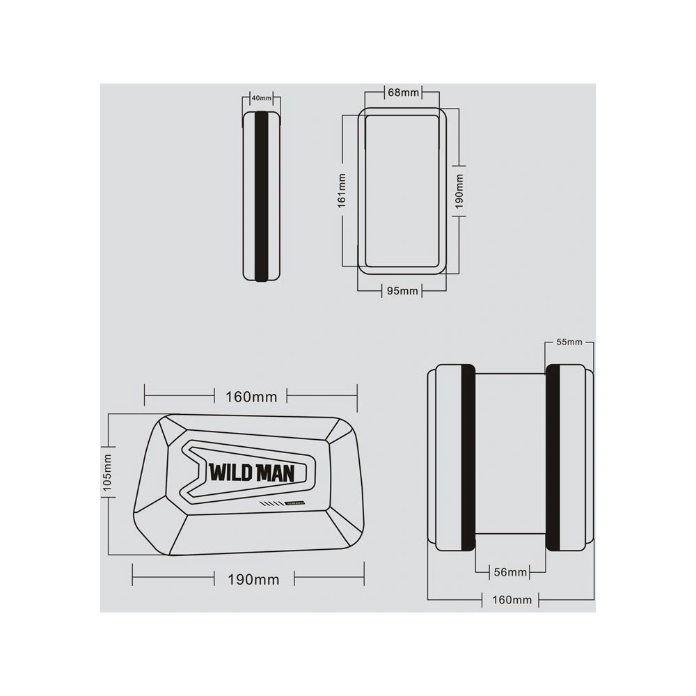 Wholesale WildMan Hardpouch Bike Mount XL Black - WLD005BLK - {ean13} - Hurt