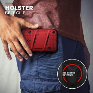Wholesale Zizo Bolt Cover - Case for iPhone 12 Mini with Military Grade + Glass Screen Protector & Kickstand and Holster (Red/Black) - ZIZ049REDBLK - {ean13} - Hurt