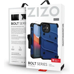 Wholesale Zizo Bolt Cover - Case for iPhone 12 Mini with Military Grade + Glass Screen Protector & Kickstand and Holster (Blue/Black) - ZIZ050BLUBLK - {ean13} - Hurt