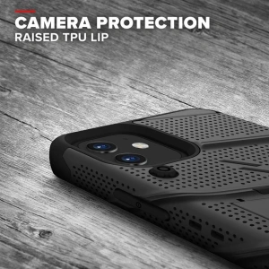 Wholesale Zizo Bolt Cover - Case for iPhone 12 Mini with Military Grade + Glass Screen Protector & Kickstand and Holster (Black) - ZIZ051BLK - {ean13} - Hurt