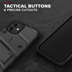 Wholesale Zizo Bolt Cover - Case for iPhone 12 Mini with Military Grade + Glass Screen Protector & Kickstand and Holster (Black) - ZIZ051BLK - {ean13} - Hurt