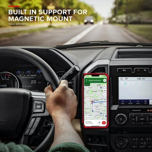 Pancerne etui Zizo Bolt Cover Apple iPhone 12/12 Pro ze szkłem 9H na ekran + podstawka & uchwyt do paska (czarny/czerowny)