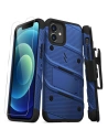 Hurtownia GSM - Pancerne etui Zizo Bolt Cover Apple iPhone 12/12 Pro ze szkłem 9H na ekran + podstawka & uchwyt do paska (niebieski/czarny) - ZIZ054BLUBLK - {ean13} - Hurt