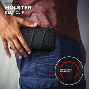 Hurtownia GSM - Pancerne etui Zizo Bolt Cover Apple iPhone 12/12 Pro ze szkłem 9H na ekran + podstawka & uchwyt do paska (czarny) - ZIZ055BLK - {ean13} - Hurt