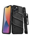 Hurtownia GSM - Pancerne etui Zizo Bolt Cover Apple iPhone 12 Pro Max ze szkłem 9H na ekran + podstawka & uchwyt do paska (czarny) - ZIZ056BLK - {ean13} - Hurt