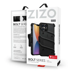 Wholesale Zizo Bolt Cover - Case for iPhone 12 Pro Max with Military Grade + Glass Screen Protector & Kickstand and Holster (Black) - ZIZ056BLK - {ean13} - Hurt