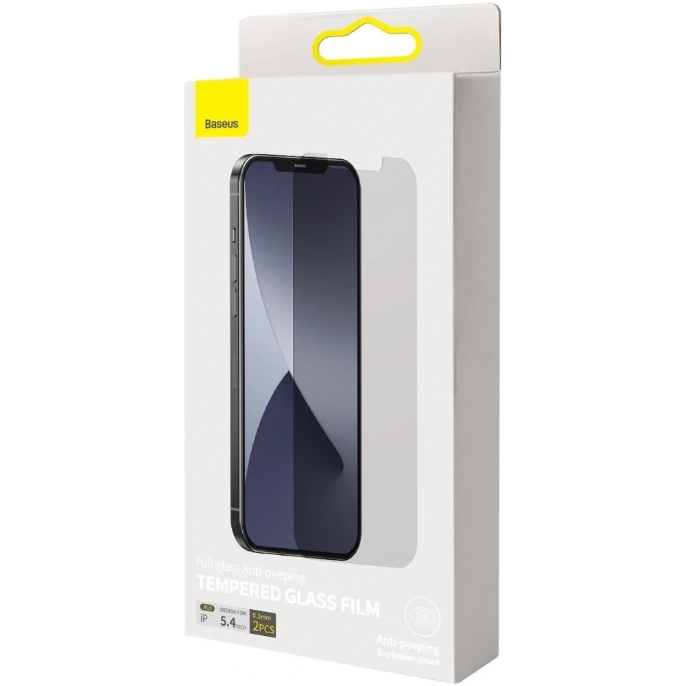 Wholesale Tempered glass 0.3mm Baseus with Privatization filter Apple iPhone 12 mini (2pcs) - BSU1859 - {ean13} - Hurt