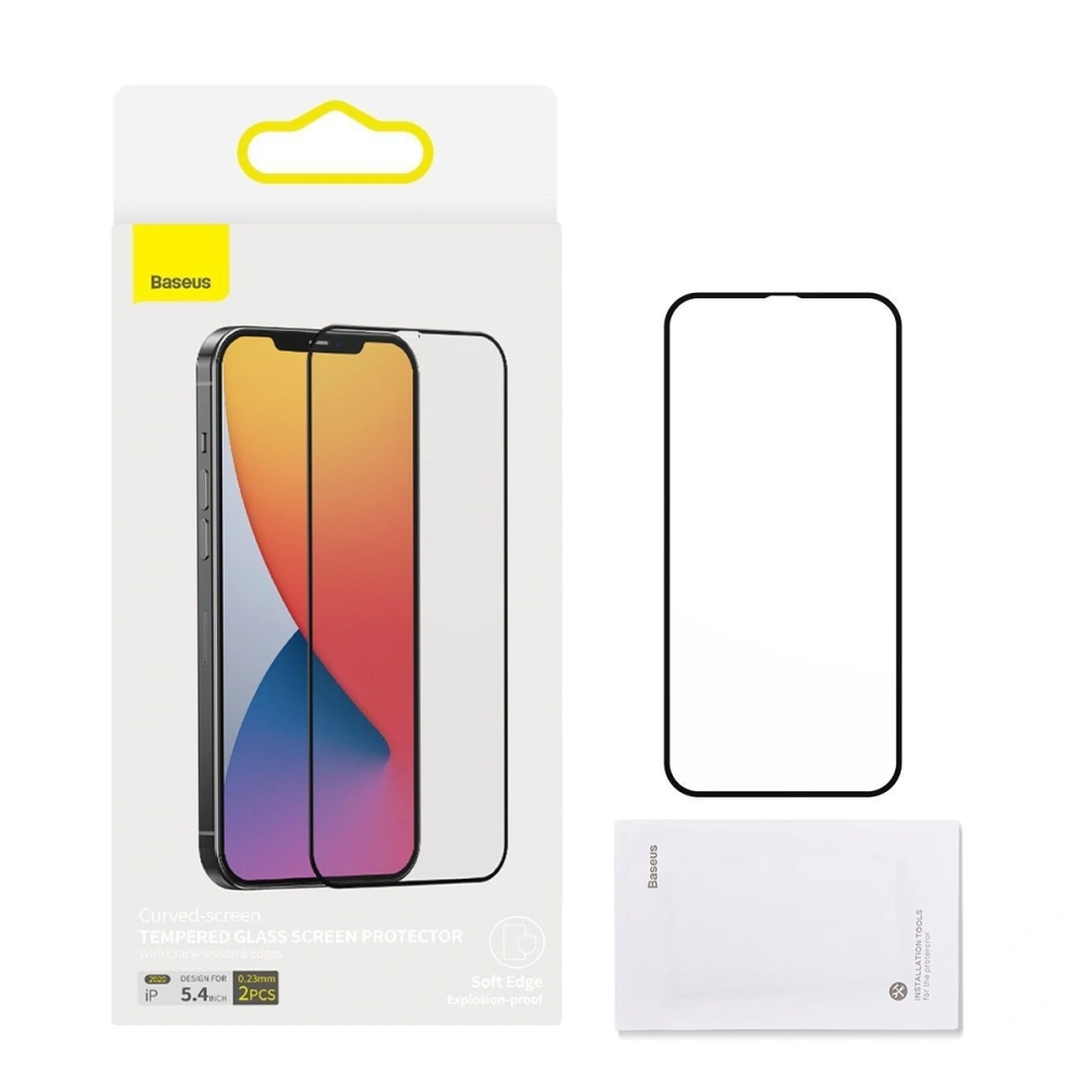 Hurtownia GSM - Szkło hartowane 0.23mm PE01 Baseus Apple iPhone 12 mini (2szt.) czarne - BSU1861 - {ean13} - Hurt