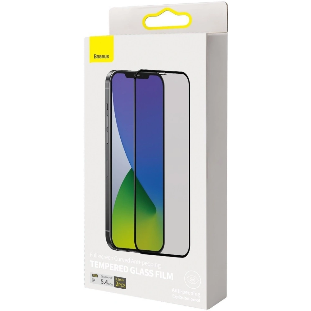 Hurtownia GSM - Szkło hartowane z filtrem prywatyzującym 0.3mm Baseus Apple iPhone 12 mini (2szt.) czarne - BSU1863 - {ean13} - Hurt