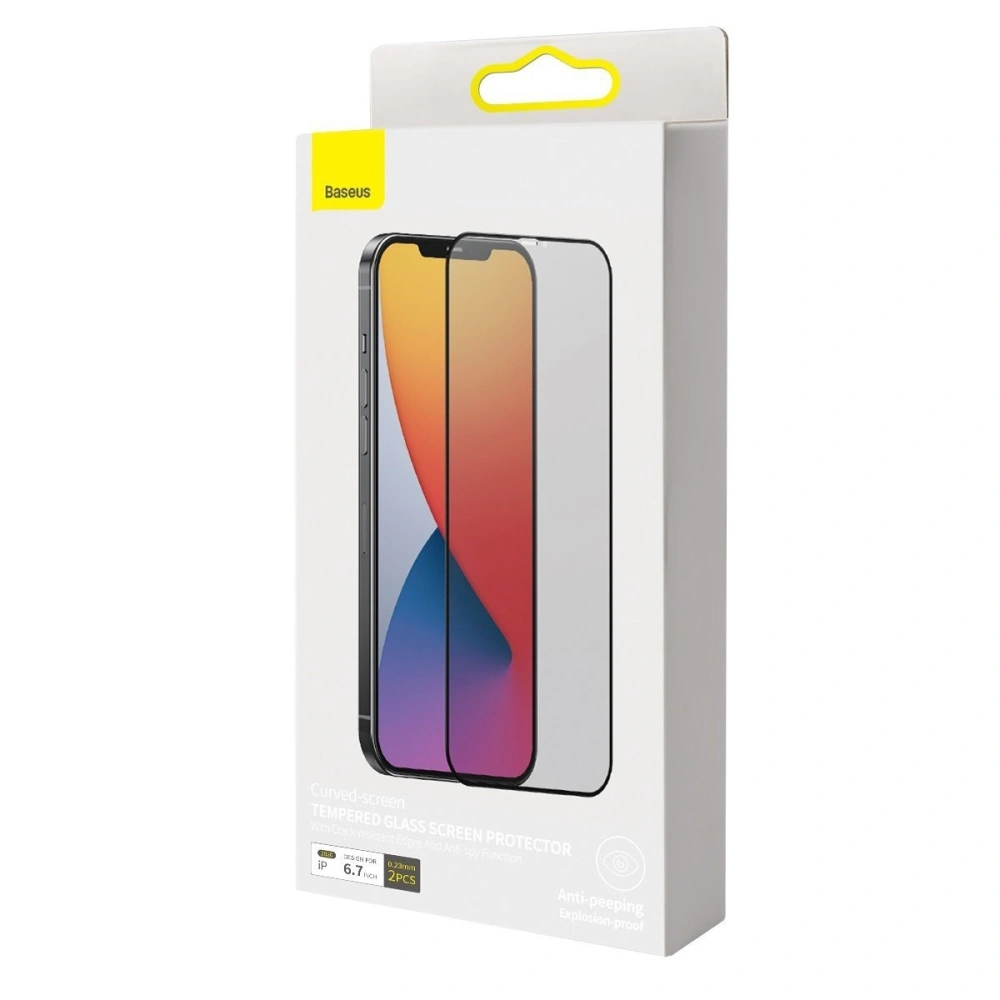 Hurtownia GSM - Szkło hartowane z filtrem prywatyzującym 0.23mm Baseus Apple iPhone 12 Pro Max (2szt.) - BSU1865 - {ean13} - Hurt