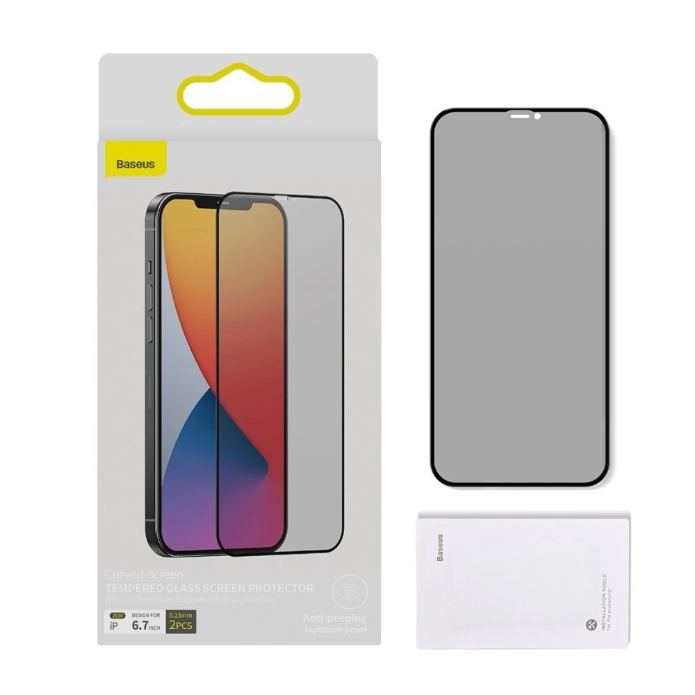 Hurtownia GSM - Szkło hartowane z filtrem prywatyzującym 0.23mm Baseus Apple iPhone 12 Pro Max (2szt.) - BSU1865 - {ean13} - Hurt