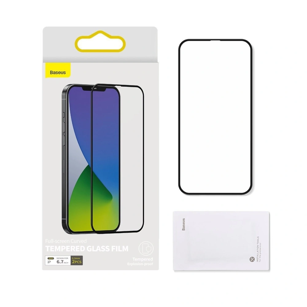 Wholesale Tempered glass 0.3mm Baseus Apple iPhone 12 Pro Max (2pcs) black - BSU1866 - {ean13} - Hurt