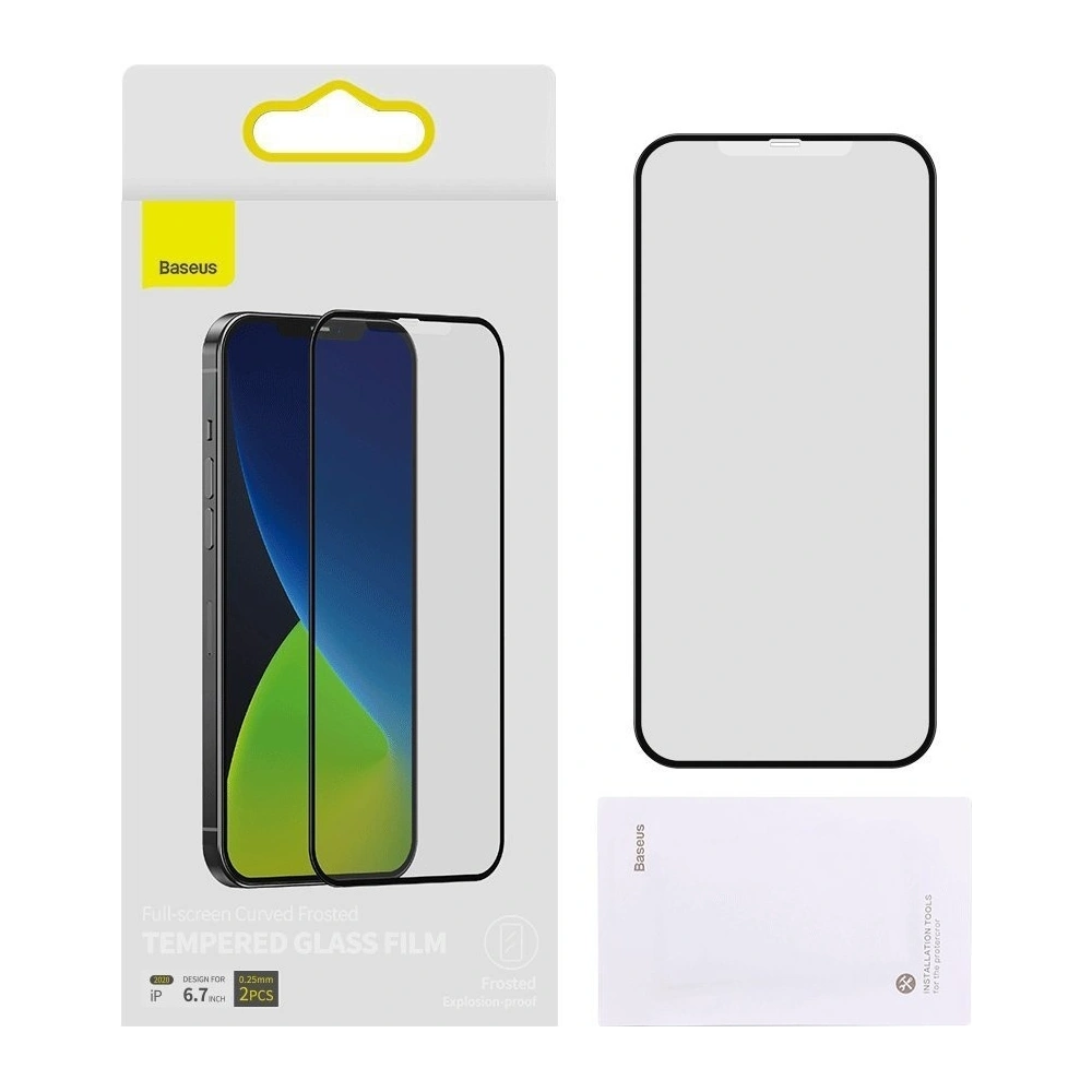 Hurtownia GSM - Szkło hartowane 0.25mm KM01 Baseus Apple iPhone 12 Pro Max (2szt.) czarne - BSU1870 - {ean13} - Hurt