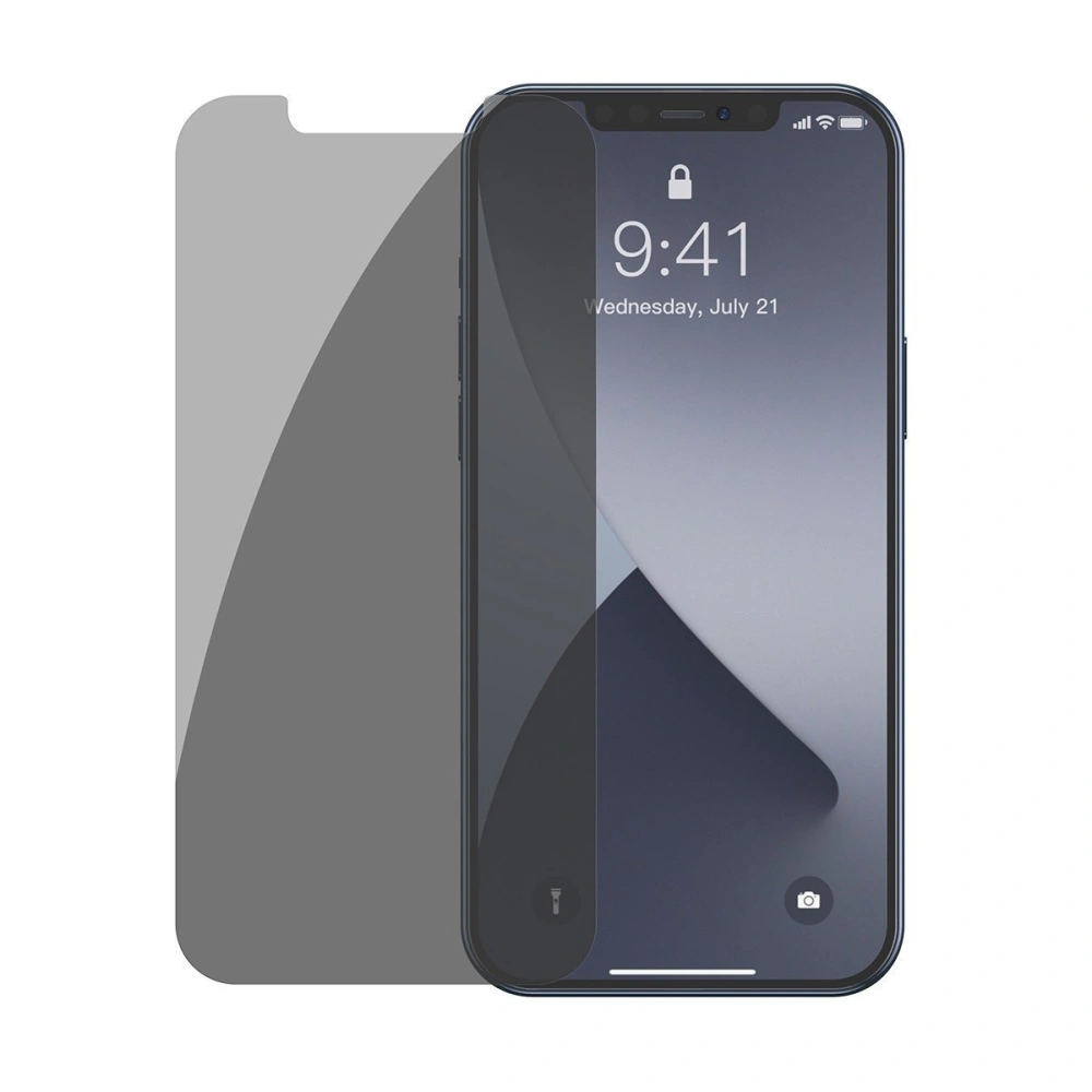 Wholesale Tempered glass 0.3mm Baseus with Privatization filter Apple iPhone 12/12 Pro (2pcs) - BSU1873 - {ean13} - Hurt