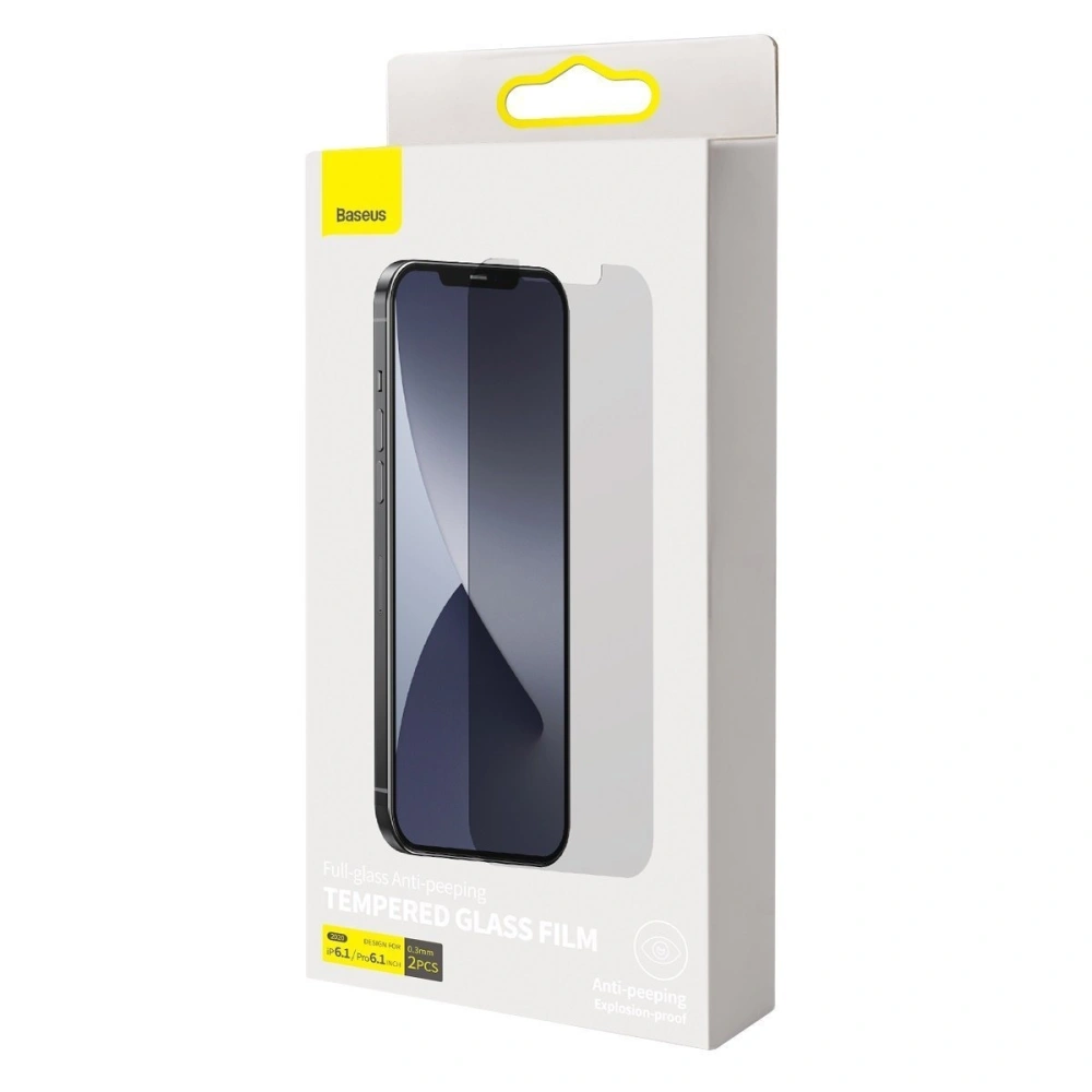 Wholesale Tempered glass 0.3mm Baseus with Privatization filter Apple iPhone 12/12 Pro (2pcs) - BSU1873 - {ean13} - Hurt