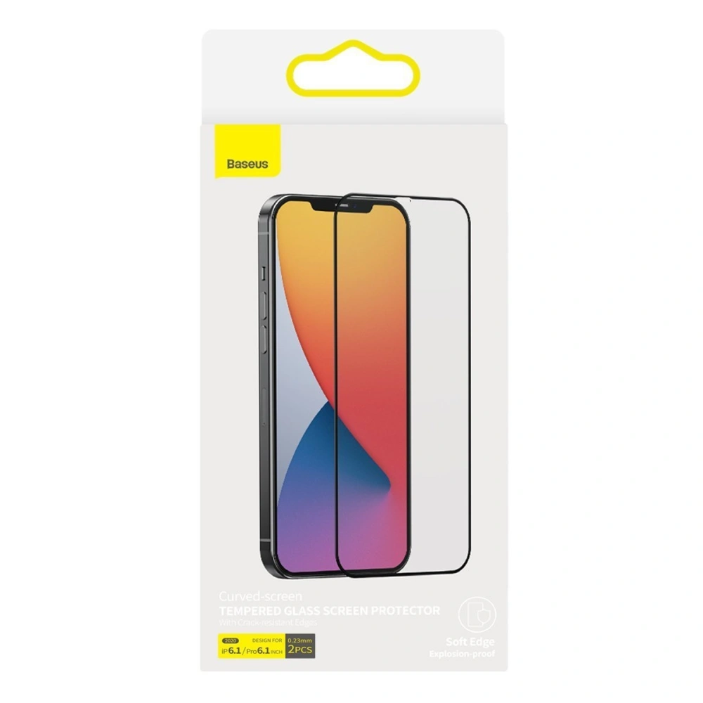 Hurtownia GSM - Szkło hartowane 0.23mm Baseus Apple iPhone 12/12 Pro (2szt.) czarne - BSU1878 - {ean13} - Hurt