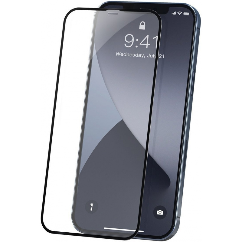 Baseus Distributor - 6953156228955 - BSU1879 - Tempered glass 0.23mm PE01 Baseus Apple iPhone 12 Pro Max (2pcs) black - B2B homescreen