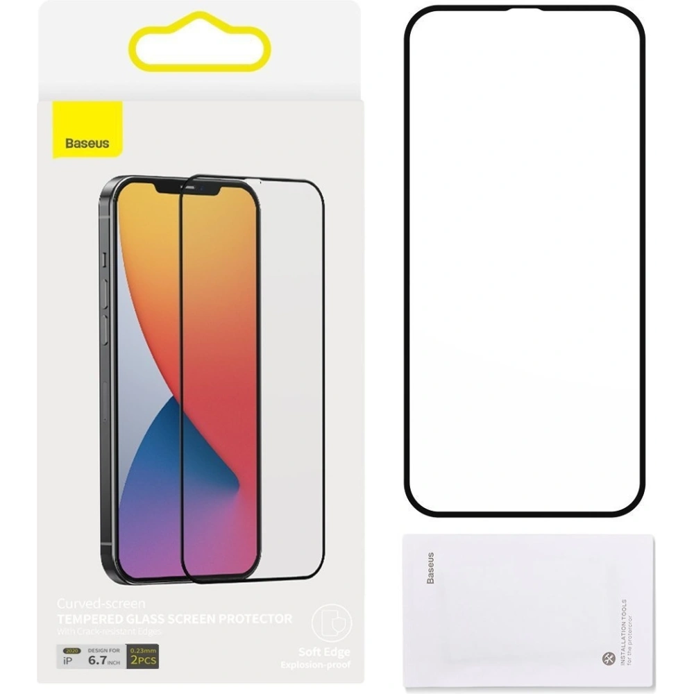 Hurtownia GSM - Szkło hartowane 0.23mm PE01 Baseus Apple iPhone 12 Pro Max (2szt.) czarne - BSU1879 - {ean13} - Hurt
