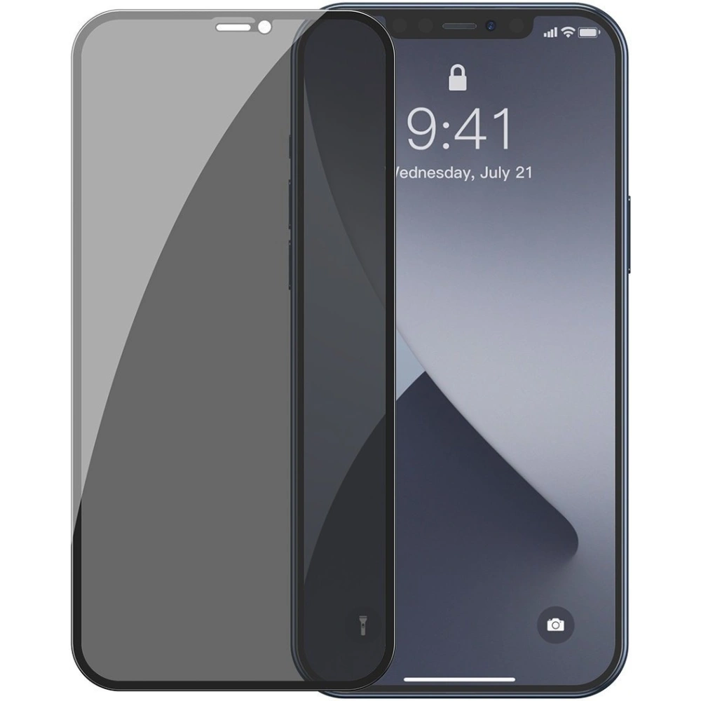 Hurtownia GSM - Szkło hartowane z filtrem prywatyzującym 0.3mm Baseus Apple iPhone 12/12 Pro (2szt.) czarne - BSU1880 - {ean13} - Hurt
