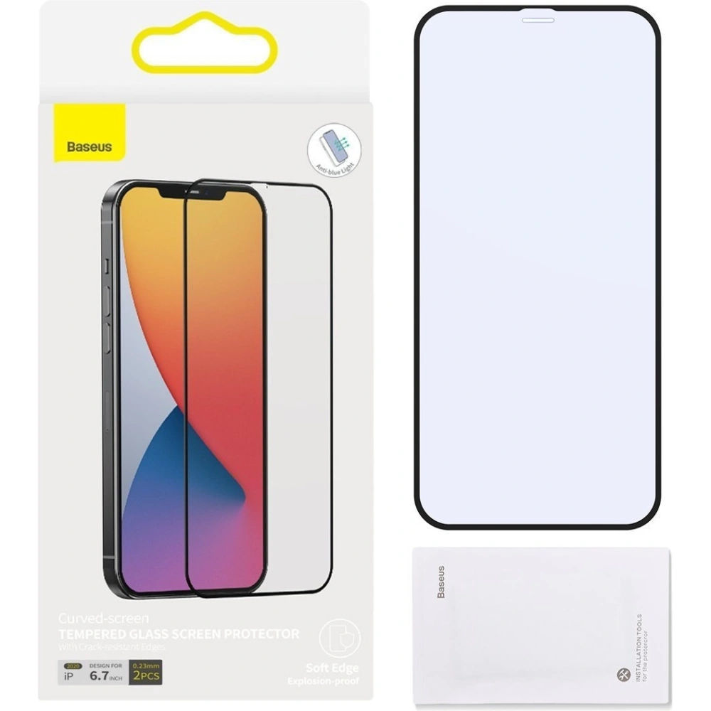 Hurtownia GSM - Szkło hartowane 0.23mm TE01 Baseus Apple iPhone 12 Pro Max (2szt.) czarne - BSU1882 - {ean13} - Hurt