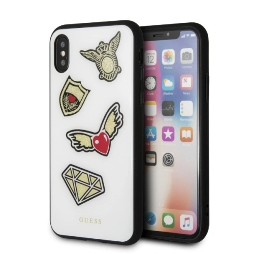 Etui Guess GUHCPXACCAWH Apple iPhone XS/X white/biały hard case Iconic