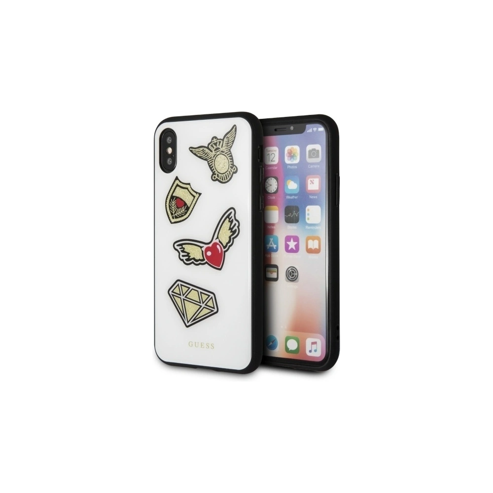 Hurtownia GSM - Etui Guess GUHCPXACCAWH Apple iPhone XS/X white/biały hard case Iconic - GUE710WHT - {ean13} - Hurt