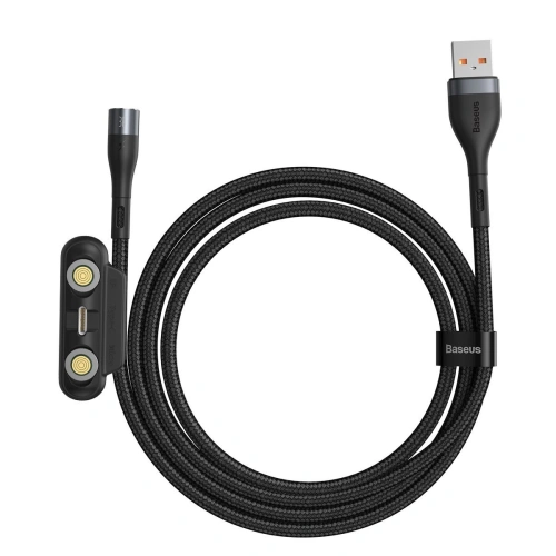 Kabel USB Baseus Fast 4w1 USB do USB-C / Lightning / Micro 3A 1m (szary + czarny)