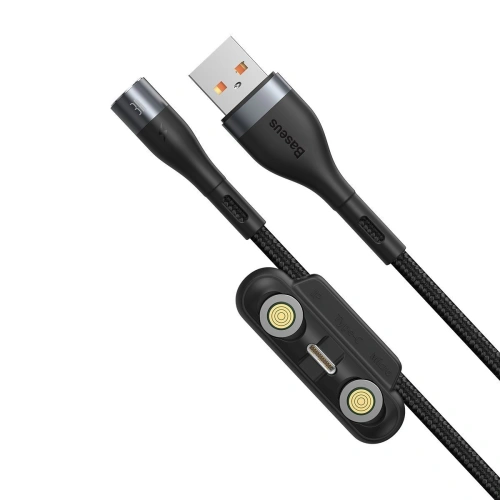 Kabel USB Baseus Fast 4w1 USB do USB-C / Lightning / Micro 3A 1m (szary + czarny)