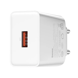 Szybka ładowarka sieciowa Baseus Speed Mini, PD + QC 3.0 18W (biała)